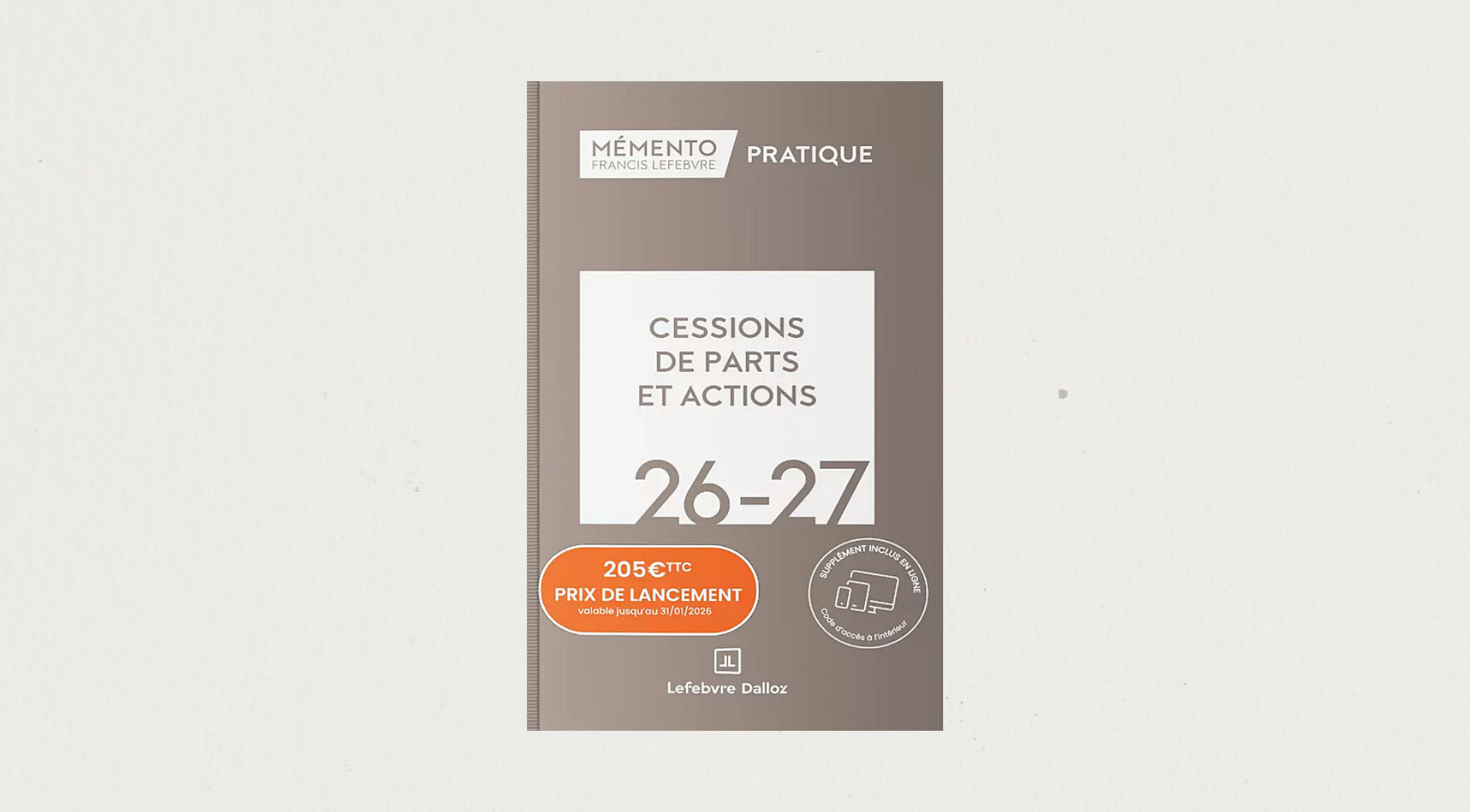 Illustration de l'article Mémento cessions de parts et actions 2026-2027